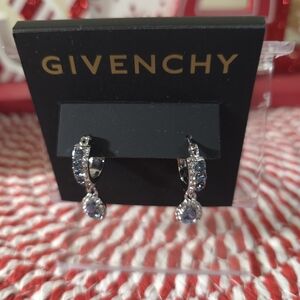 NWT Givenchy Silvertone Blue Earrings